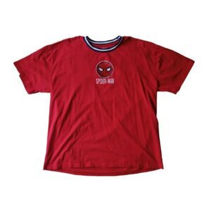 Marvel Red Peter Parker Spider-Man Graphic Print Short Sleeve Tee Adult Size XL
